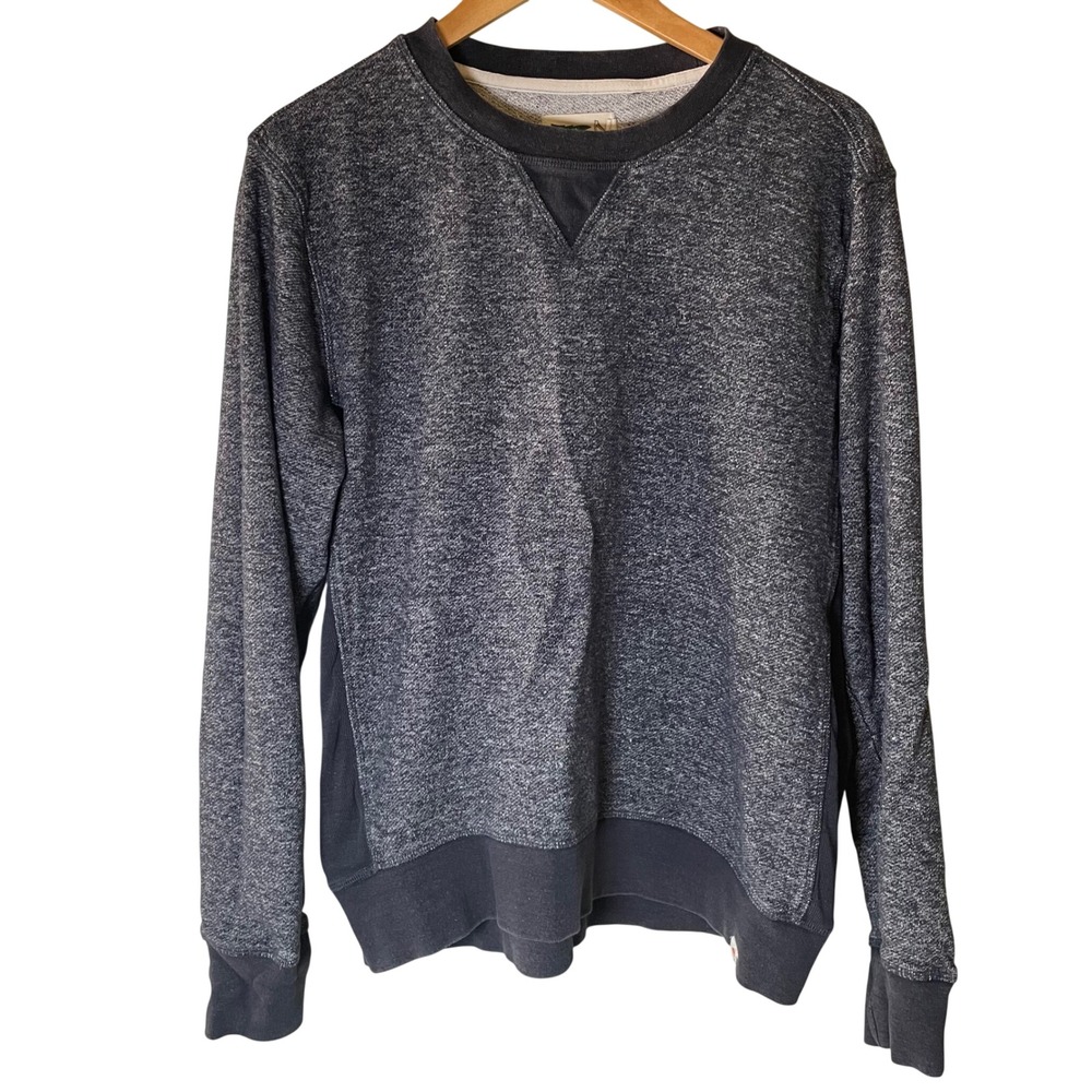 Wellen Crewneck Sweatshirt Mens Medium Hemp Organic Cotton Heathered Blue Casual